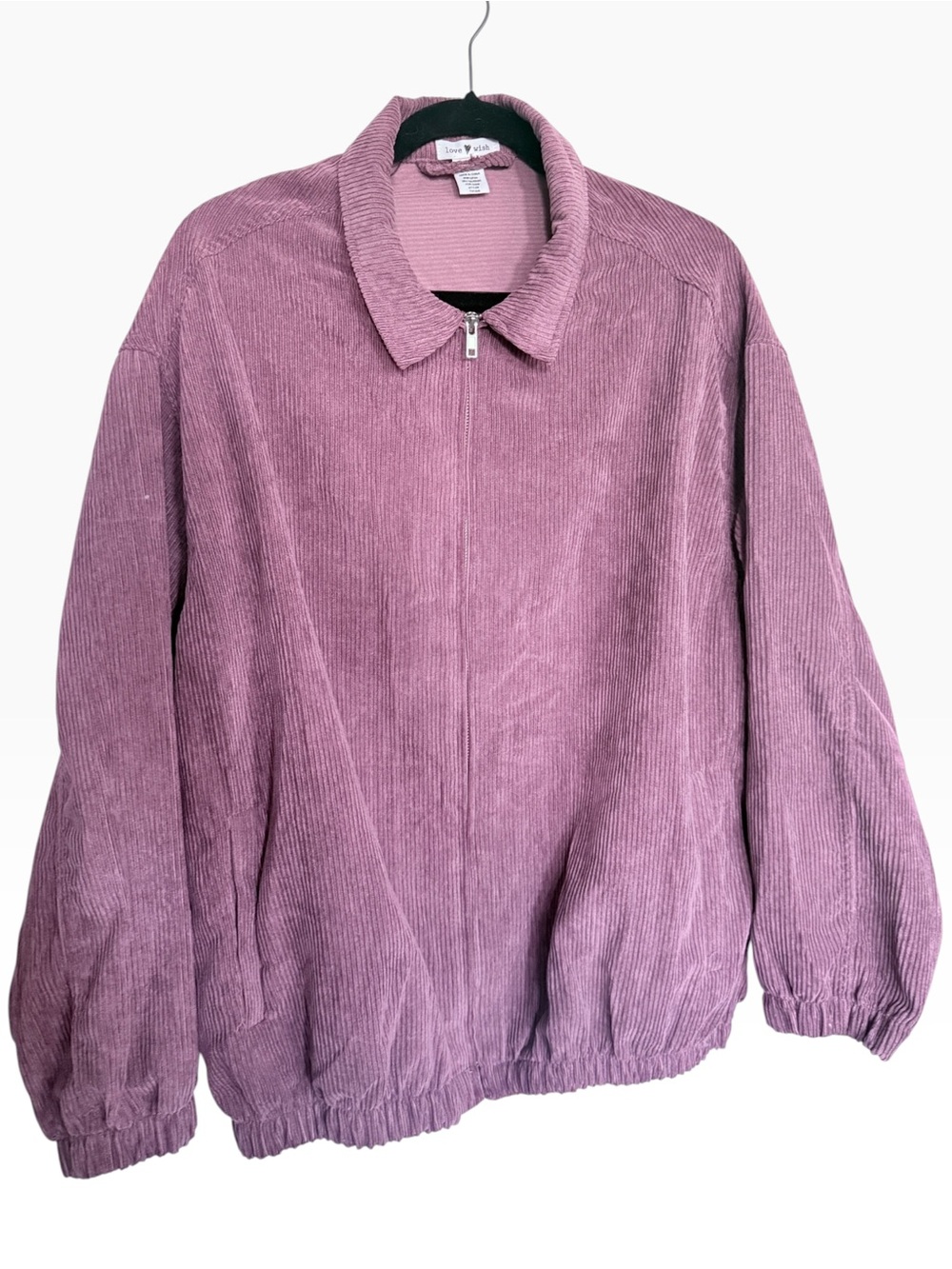 Mauve Pink Corduroy Zip Up Jacket L